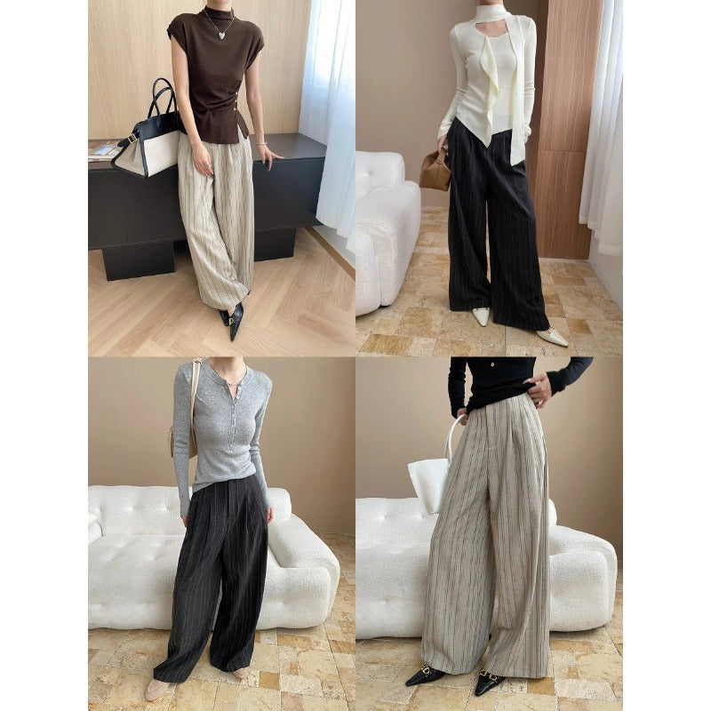 Damen elegantes Oberteil mit seitlichem Bindegürtel und schmalen Knopfdetails Drune