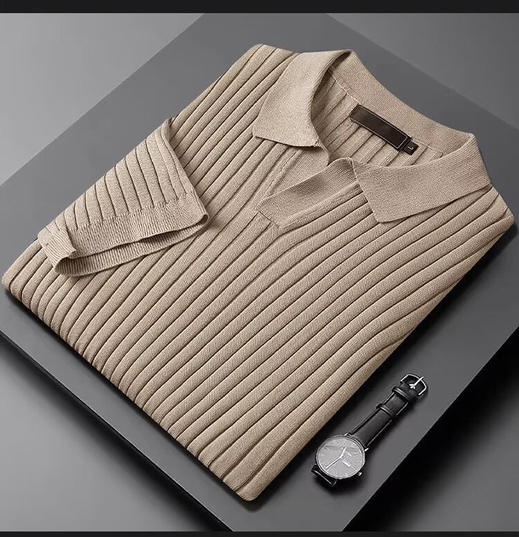 Herren Elegantes Polohemd mit Rippstruktur Drune