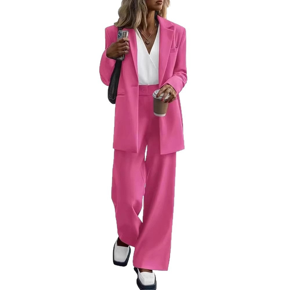 Damen Oversize-Hosenanzug mit Longblazer und weiter Bundfaltenhose Drune