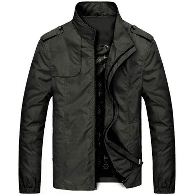 Herren leichte Utility-Fieldjacke mit Stehkragen und Epauletten Drune