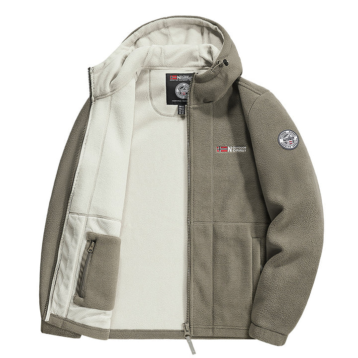 Herren Fleecejacke mit praktischem Halsschutz Drune