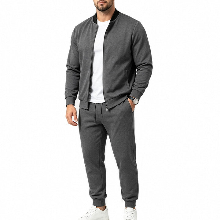 Herren nan sportives zweiteiliges Jogginganzug-Set mit Bomberjacke und konisch zulaufender Jogginghose Drune