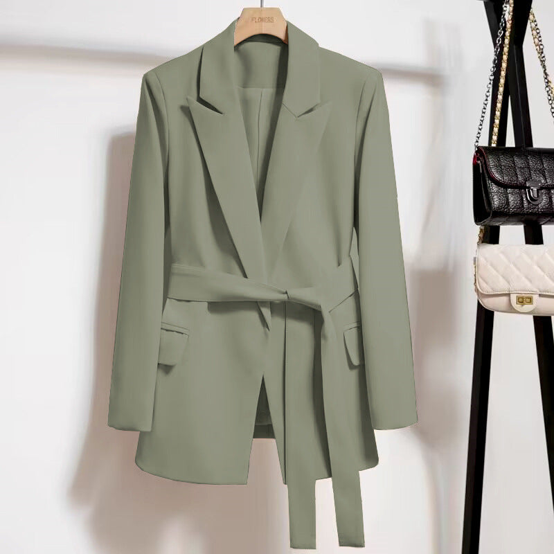 Damen Elegante Wickelblazer mit Gürtel Drune