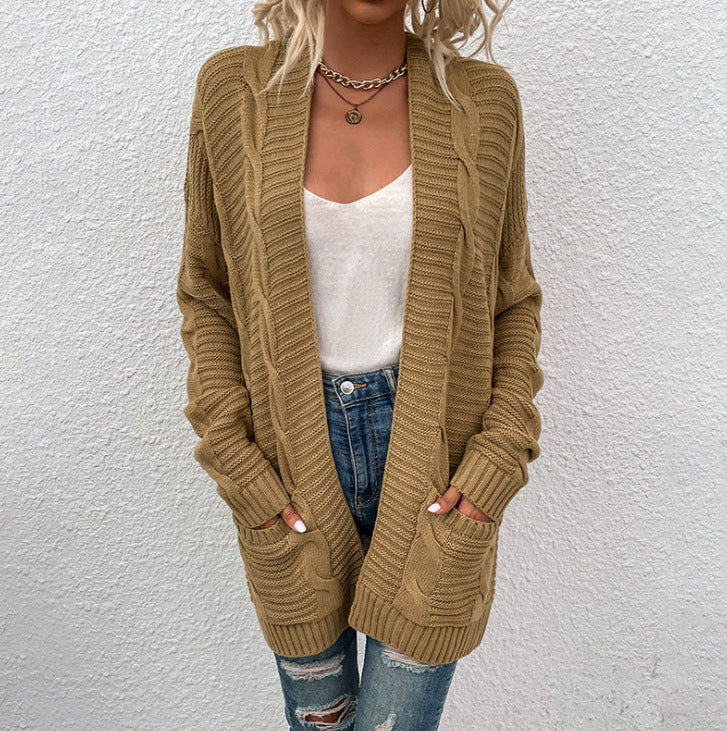 Damen Strickcardigan mit Taschen und strukturierter Oberfläche Drune