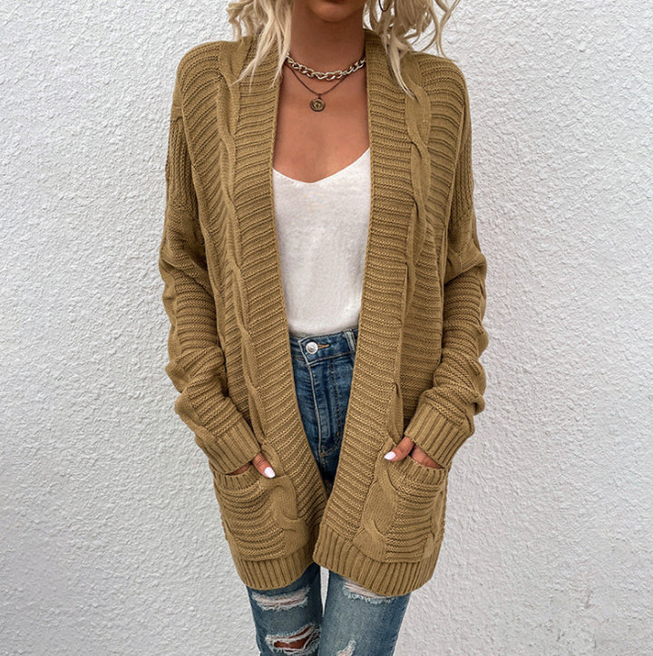 Damen Strickcardigan mit Taschen und strukturierter Oberfläche Drune
