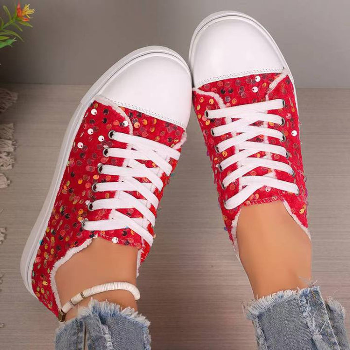 Damen Glitzernde Sneaker mit modischen Pailletten und lässigem Design Drune