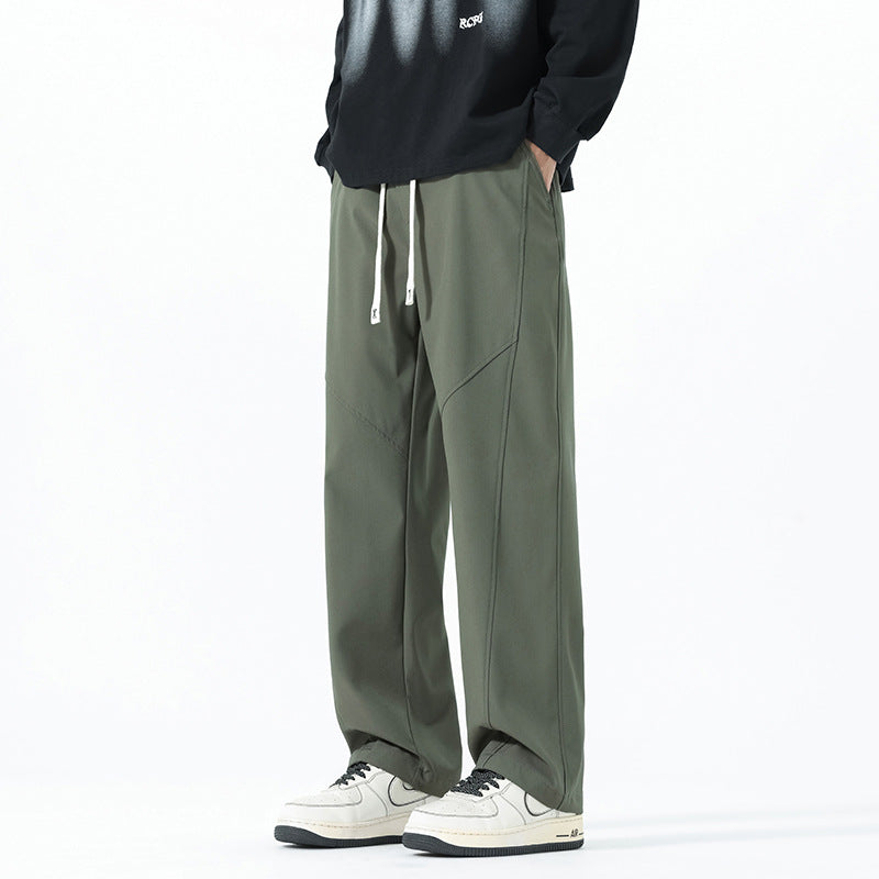 Herren Weite Relaxed‑Fit Freizeithose mit Tunnelzugbund und Teilungsnähten Drune