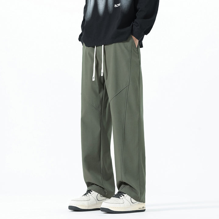 Herren Weite Relaxed‑Fit Freizeithose mit Tunnelzugbund und Teilungsnähten Drune