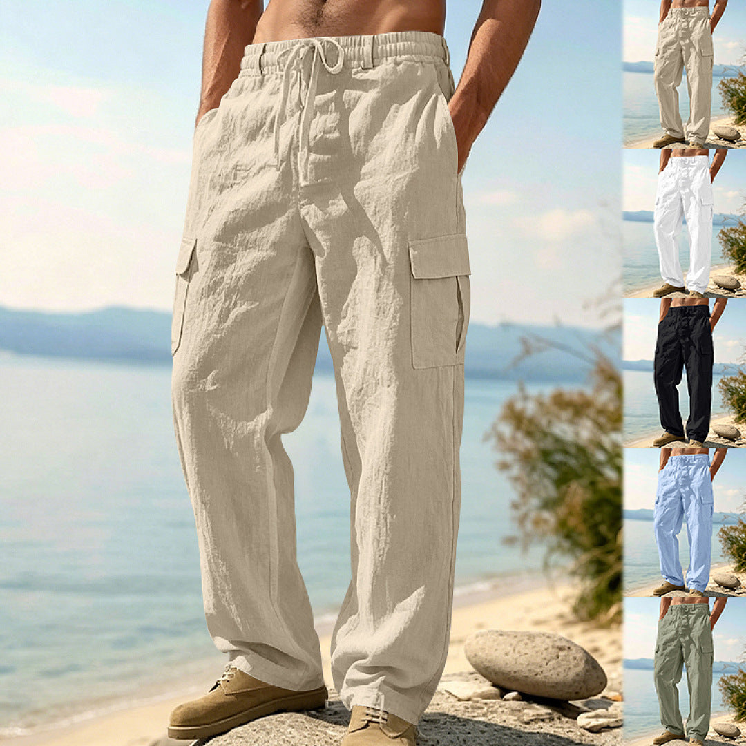 Herren Cargo-Hose mit Kordelzug, weitem Schnitt und aufgesetzten Taschen Drune