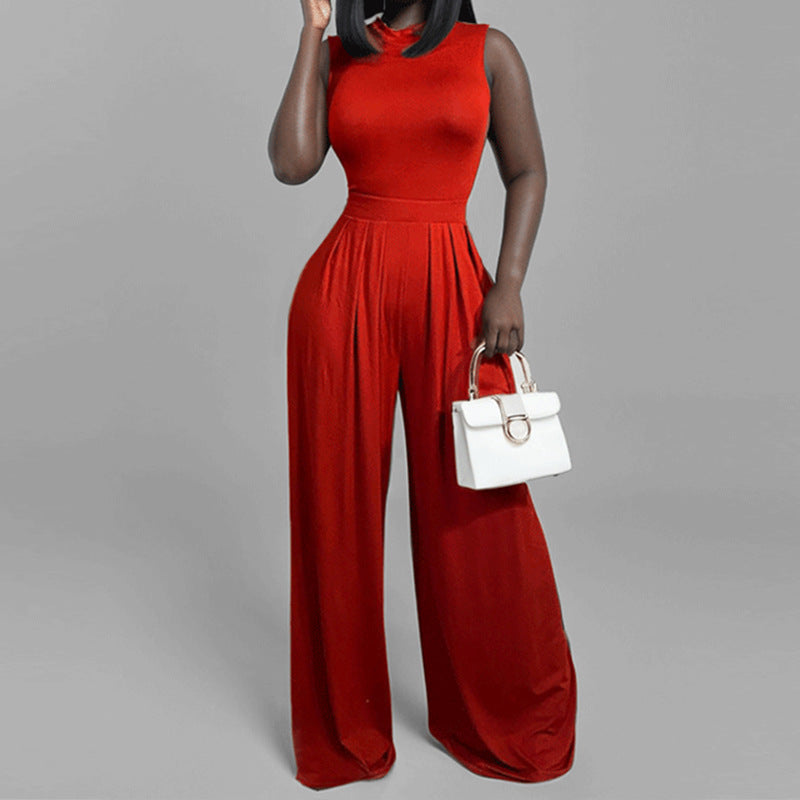Damen Eleganter Jumpsuit mit weitem Bein und floralem Design Drune