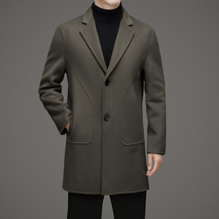 Herren eleganter Wollmantel mit praktischen Taschen und klassischem Schnitt Drune