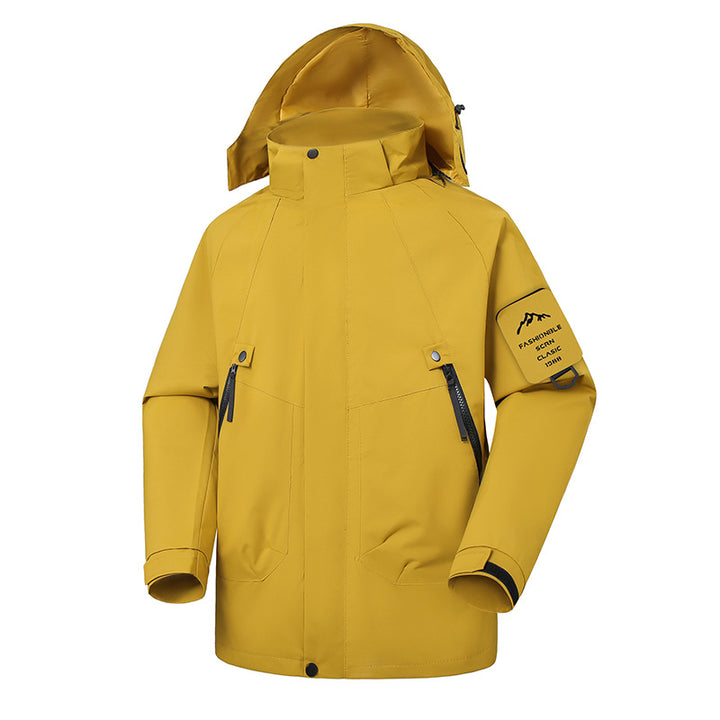 Herren Wasserdichte Softshell-Outdoorjacke mit verstellbarer Kapuze und versiegelten Nähten Drune