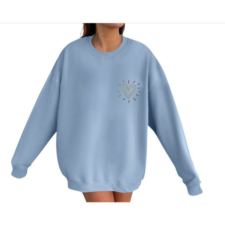 Damen Bequemer Sweatshirt mit Herzmotiv Drune