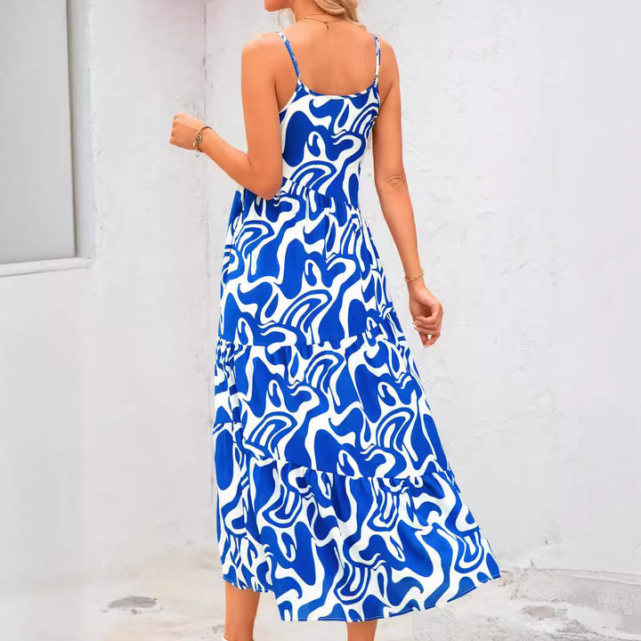 Damen Maxikleid mit verspieltem Schnitt und fließenden Volants Drune