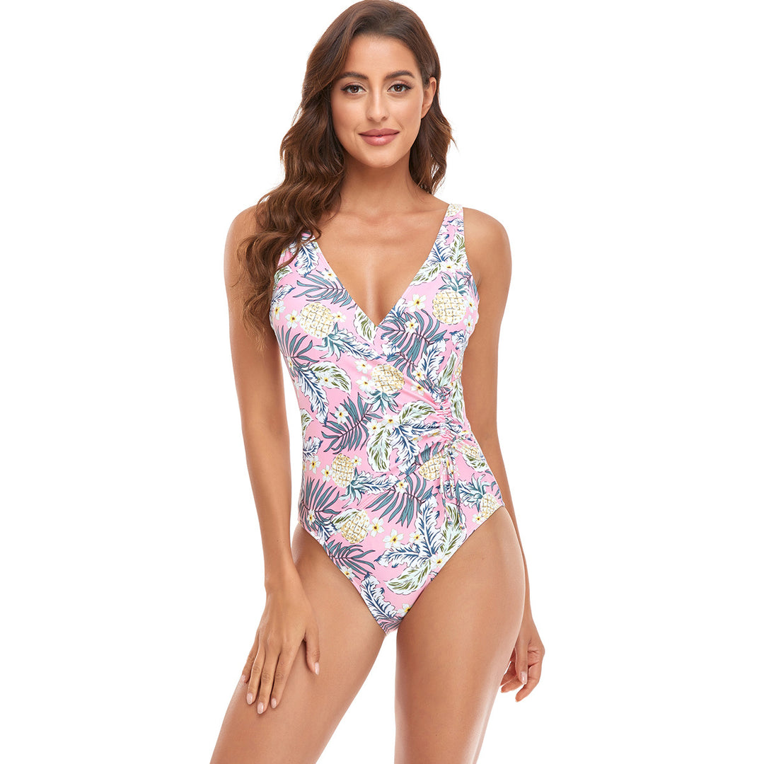 Damen Schwimmanzug mit elegantem Wickeldesign und Raffung Drune
