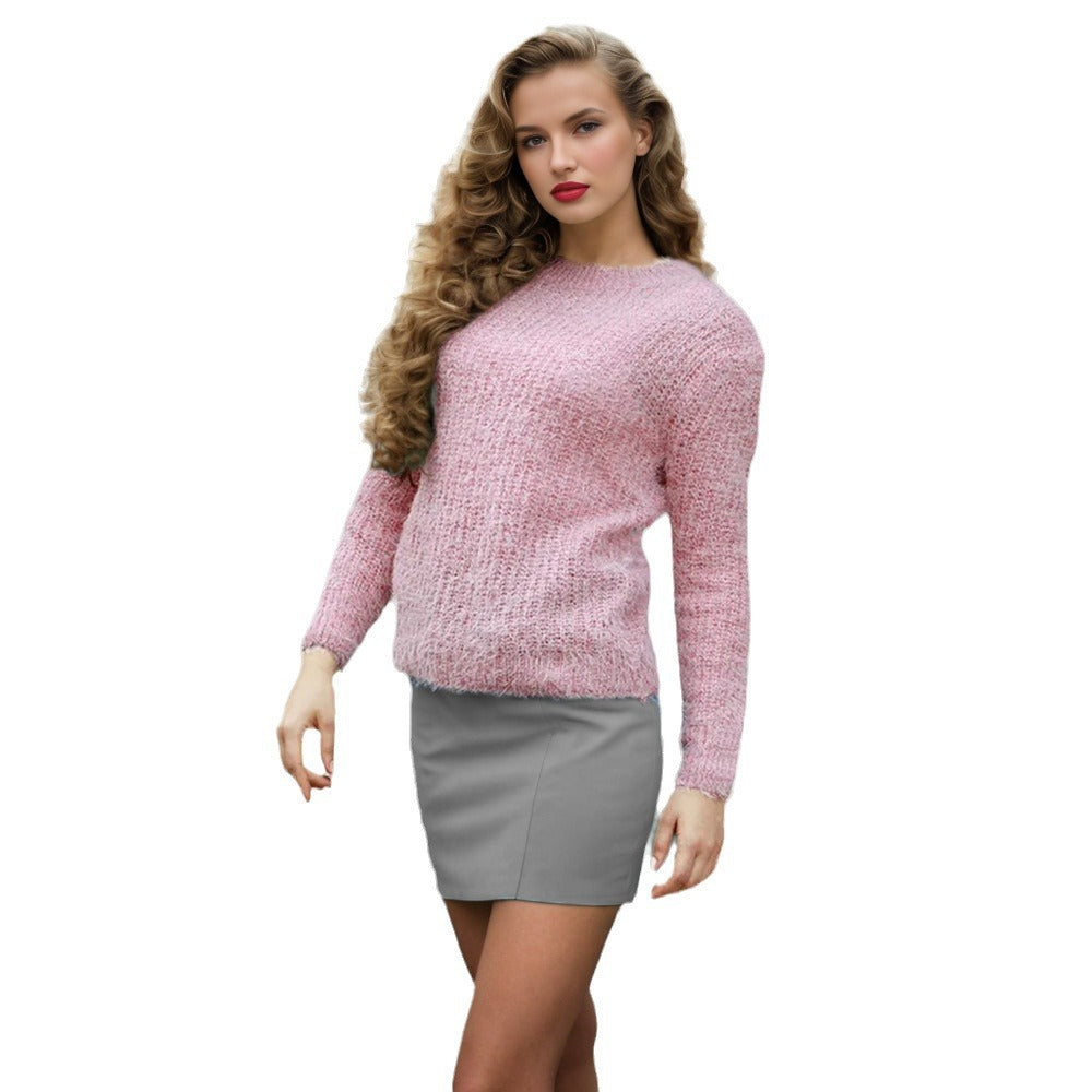 Damen Grobstrickpullover mit weitem Schnitt und modischem Volumen Drune