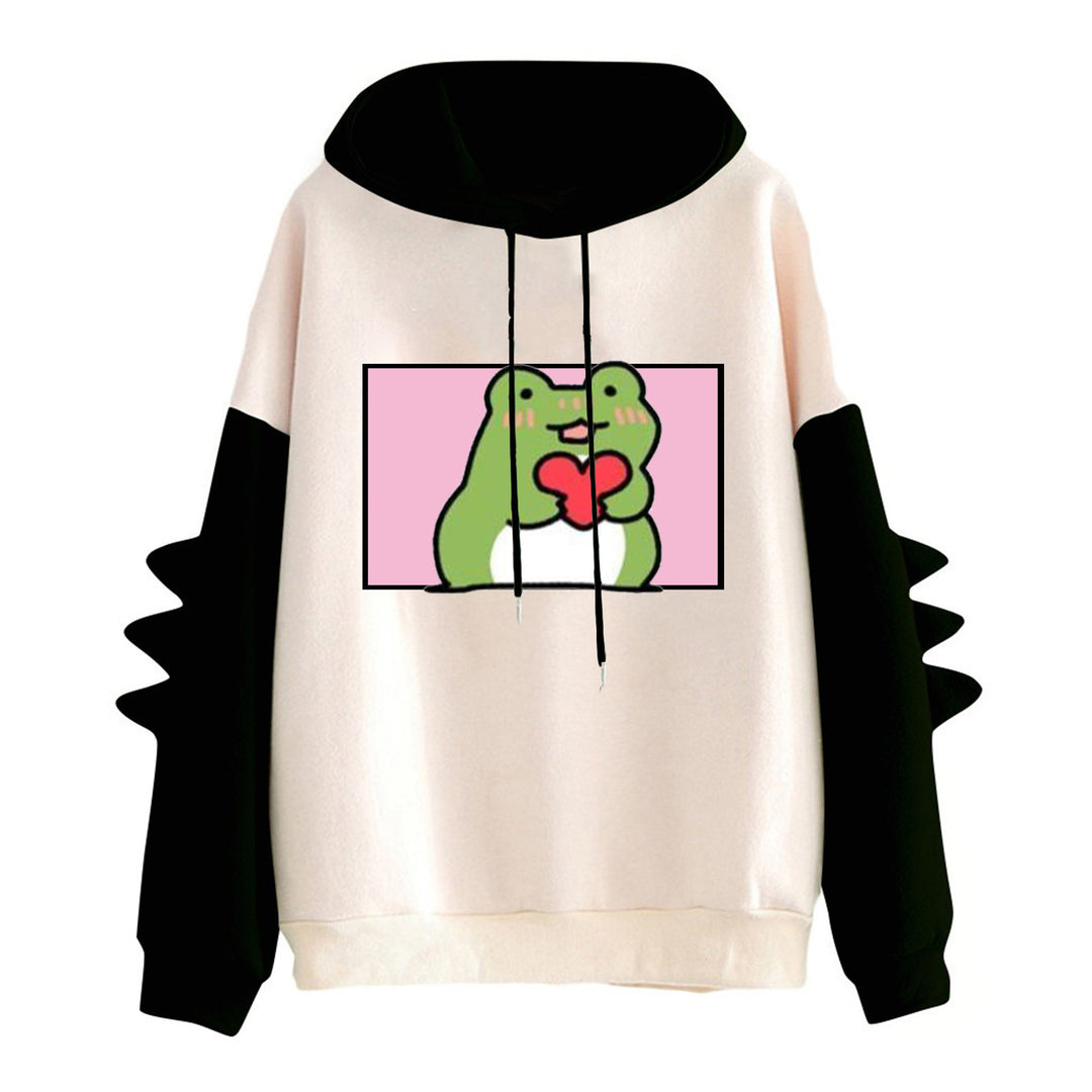 Damen Hoodie mit freundlichem Froschdesign Drune