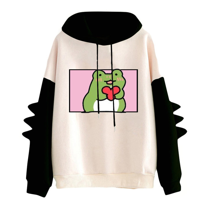 Damen Hoodie mit freundlichem Froschdesign Drune
