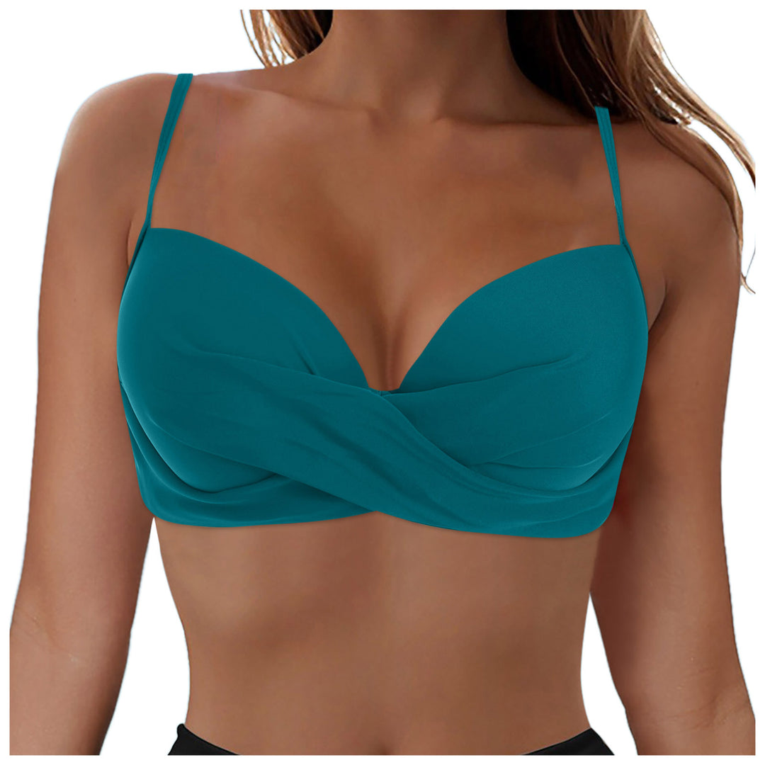Damen Elegantes Bikinioberteil mit Wickeldesign Drune