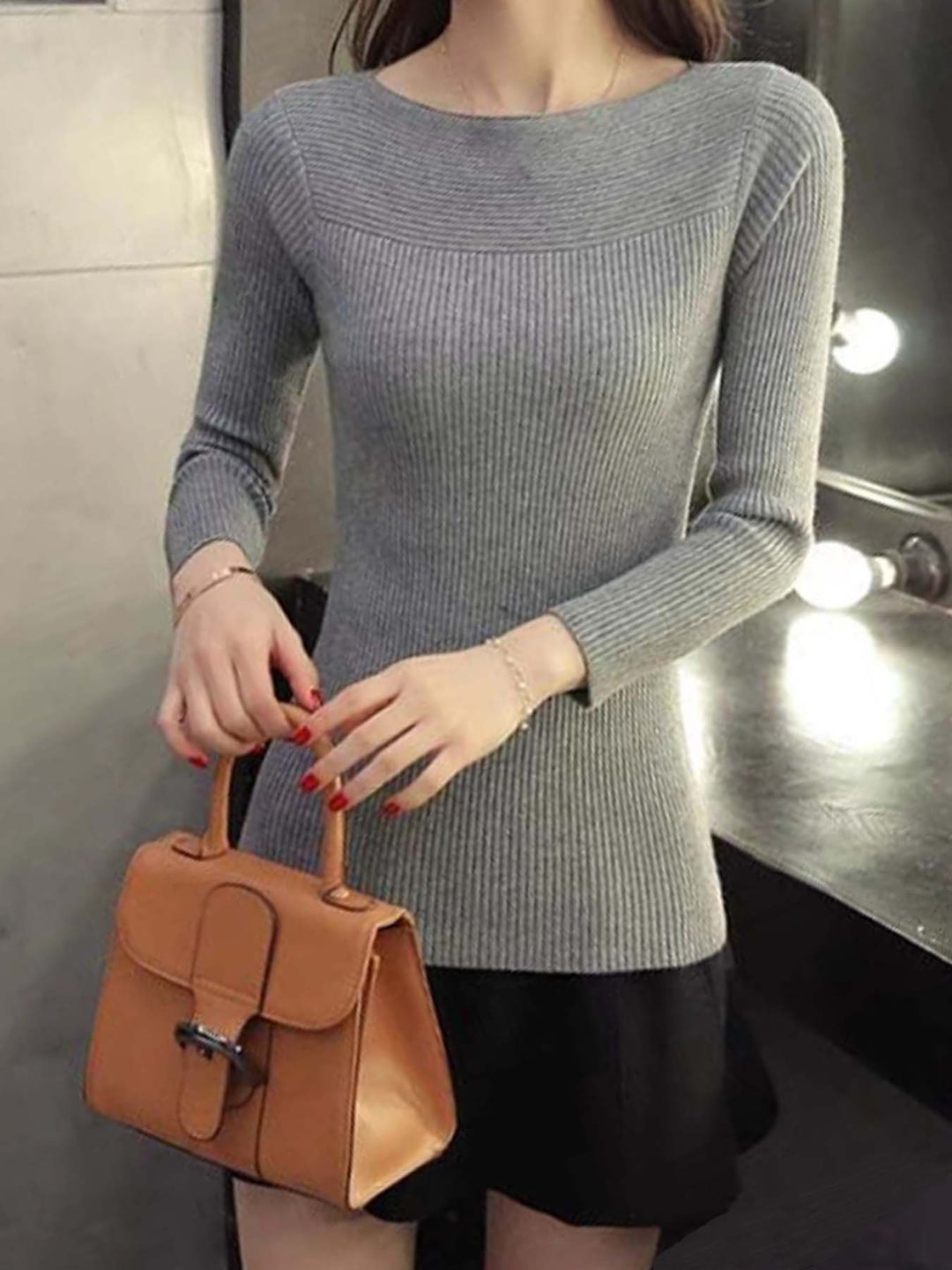 Damen Langärmliges, elegantes Strickoberteil Drune