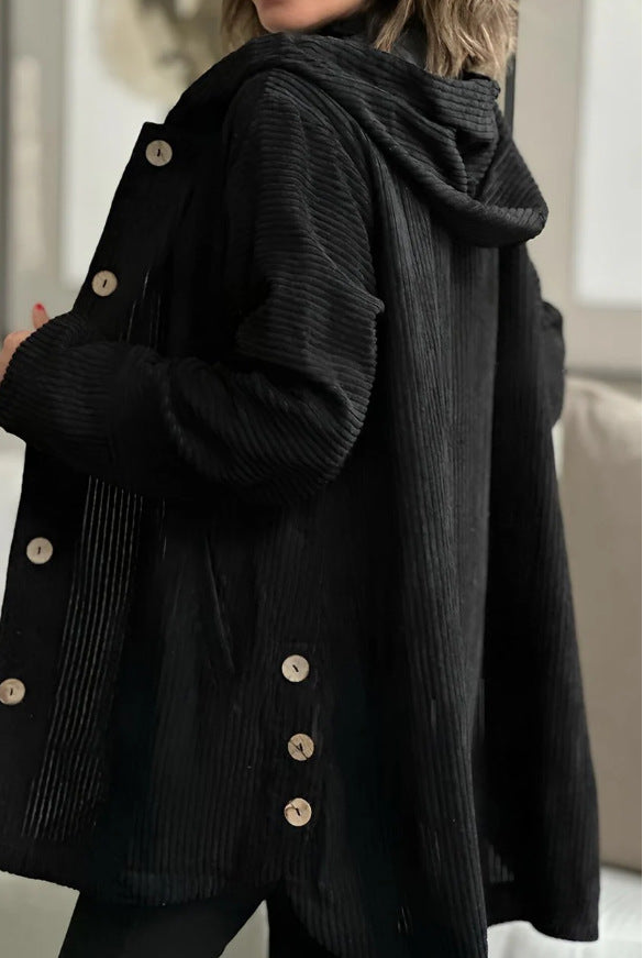 Damen Winterjacke mit hohem Kragen und Knopfverschluss