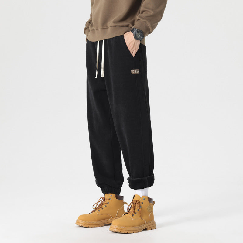 Herren komfortable Sweat-Jogginghose mit elastischem Kordelzug, vorgeformten Nähten und gerippten Bündchen Drune