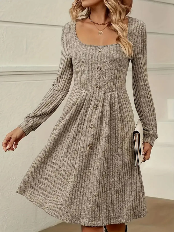 Damen Strickkleid mit Knopfleiste Drune