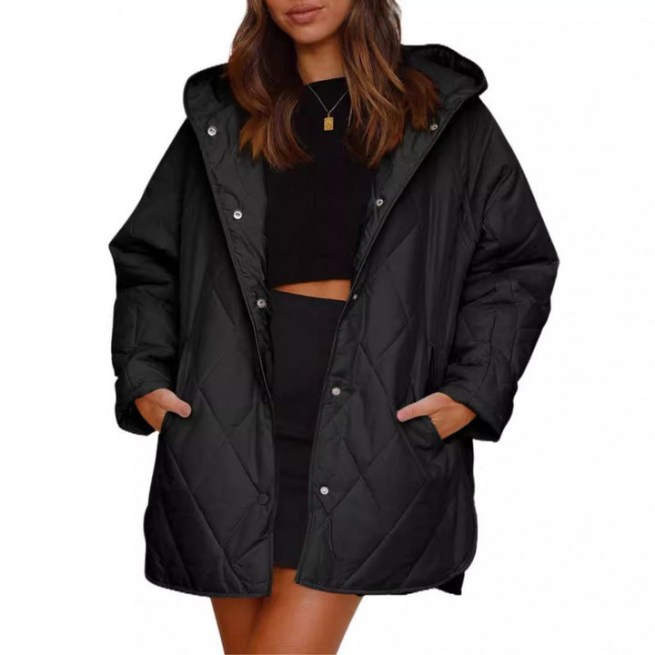 Damen warme Steppjacke mit Kapuze Drune
