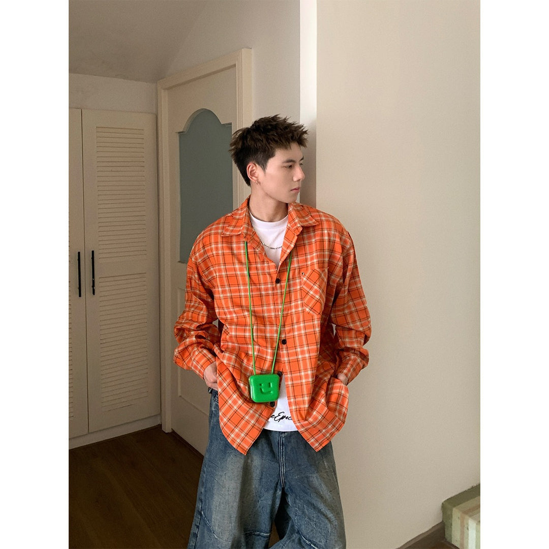 Herren Oversized Karo-Hemd im Relaxed-Fit mit Brusttaschen Drune