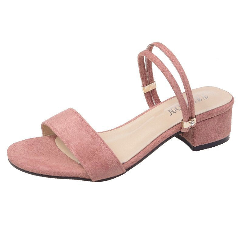 Damen Komfort-Sandalen mit elegantem Blockabsatz und modischen Doppelriemen Drune