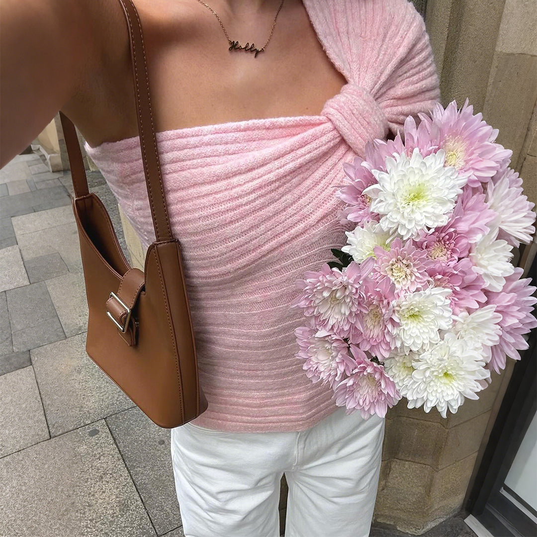 Damen Top mit Rüschendetails und figurbetontem Schnitt Drune