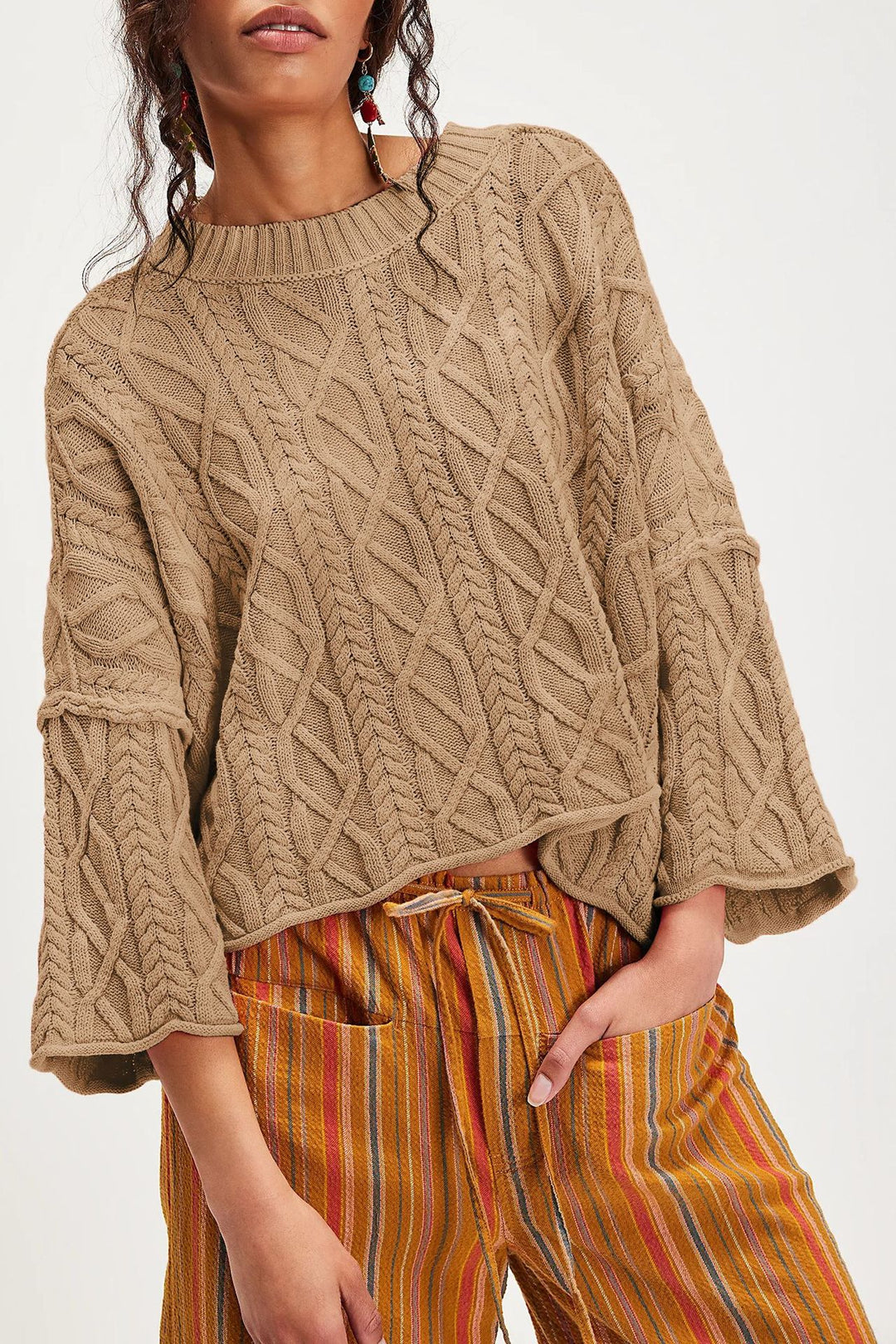 Damen lässiger Strickpullover Drune