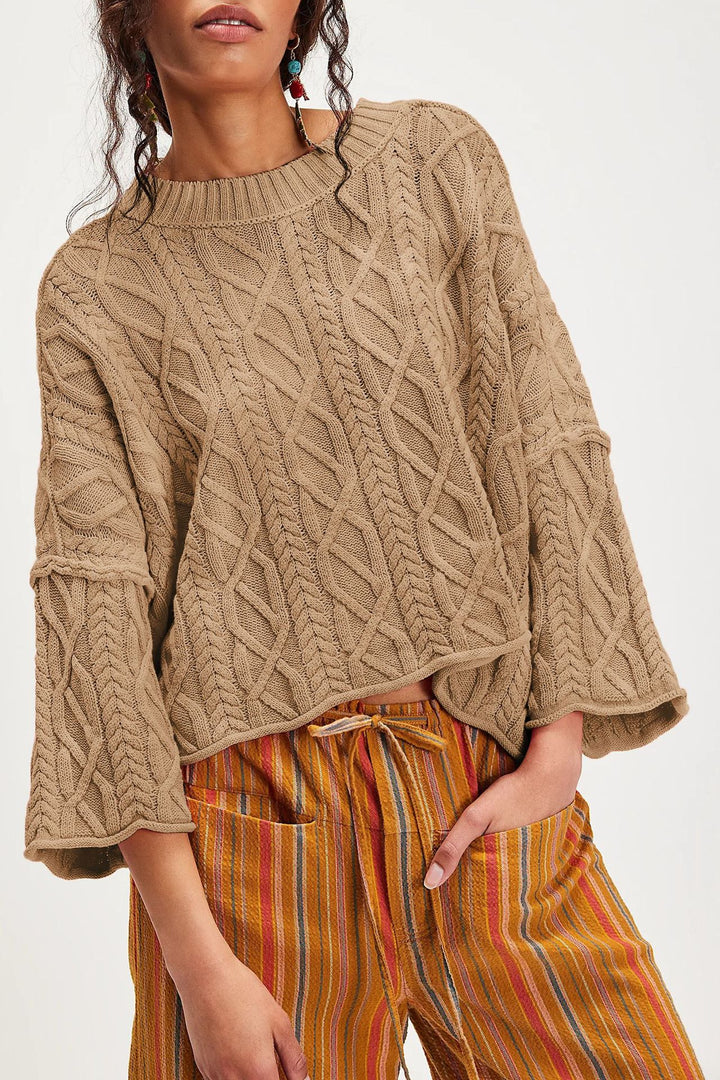 Damen lässiger Strickpullover Drune