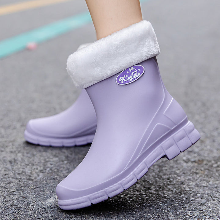 Damen Wasserdichte EVA-Ankle-Gummistiefelette mit rutschfester Profilsohle Drune