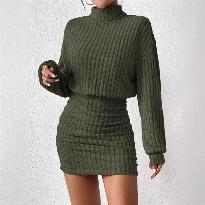 Damen Strickkleid mit Rollkragen und angeschnittenen Ärmeln Drune