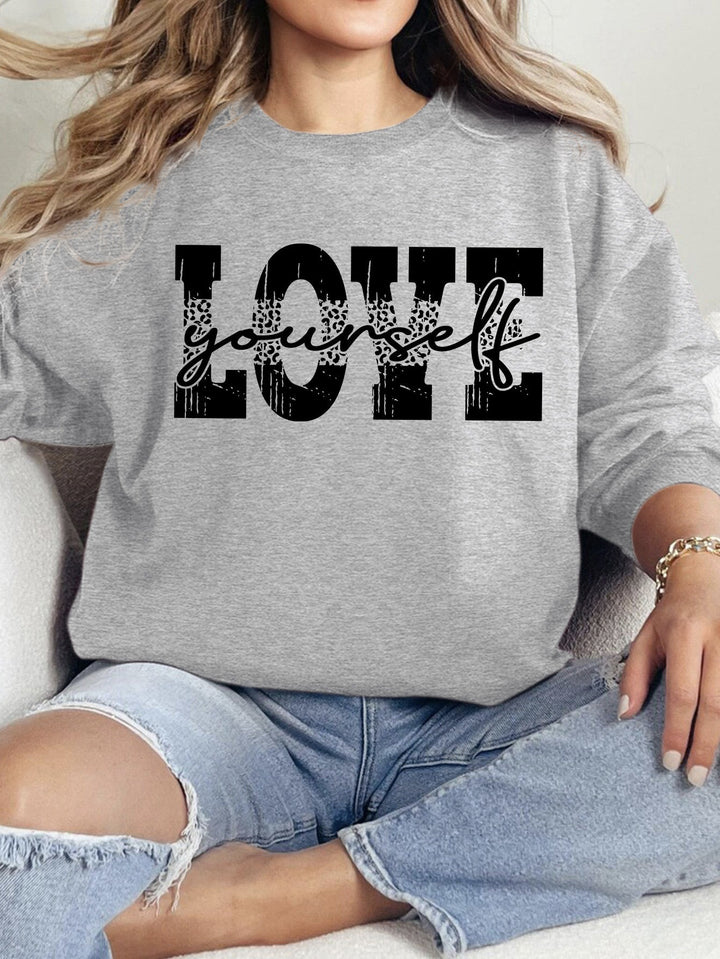 Damen Sweatshirt mit kreativem LOVE-Schriftzug und lässiger Passform Drune