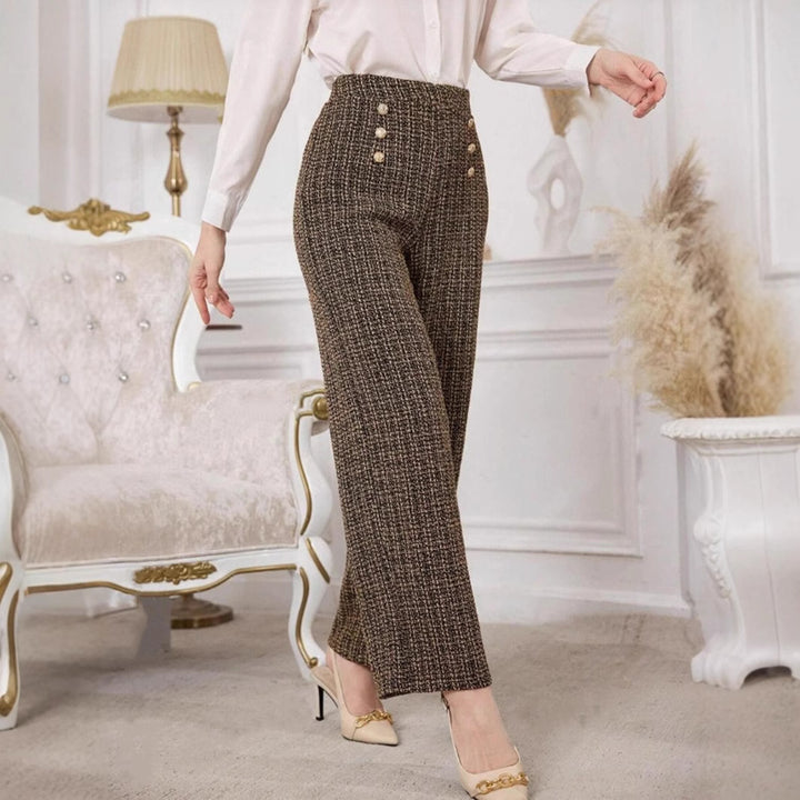 Damen Hochtaillierte Stoffhose Drune