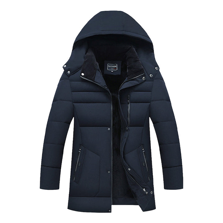 Herren Wattierte Parka-Jacke mit Kapuze, Teddyfutter & winddichter Isolierung Drune