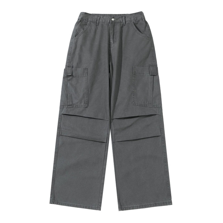 Damen Weite High‑Waist Cargo‑Hose mit aufgesetzten Taschen und verstärkten Kniepartien Drune