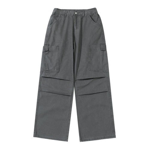 Damen Weite High‑Waist Cargo‑Hose mit aufgesetzten Taschen und verstärkten Kniepartien Drune