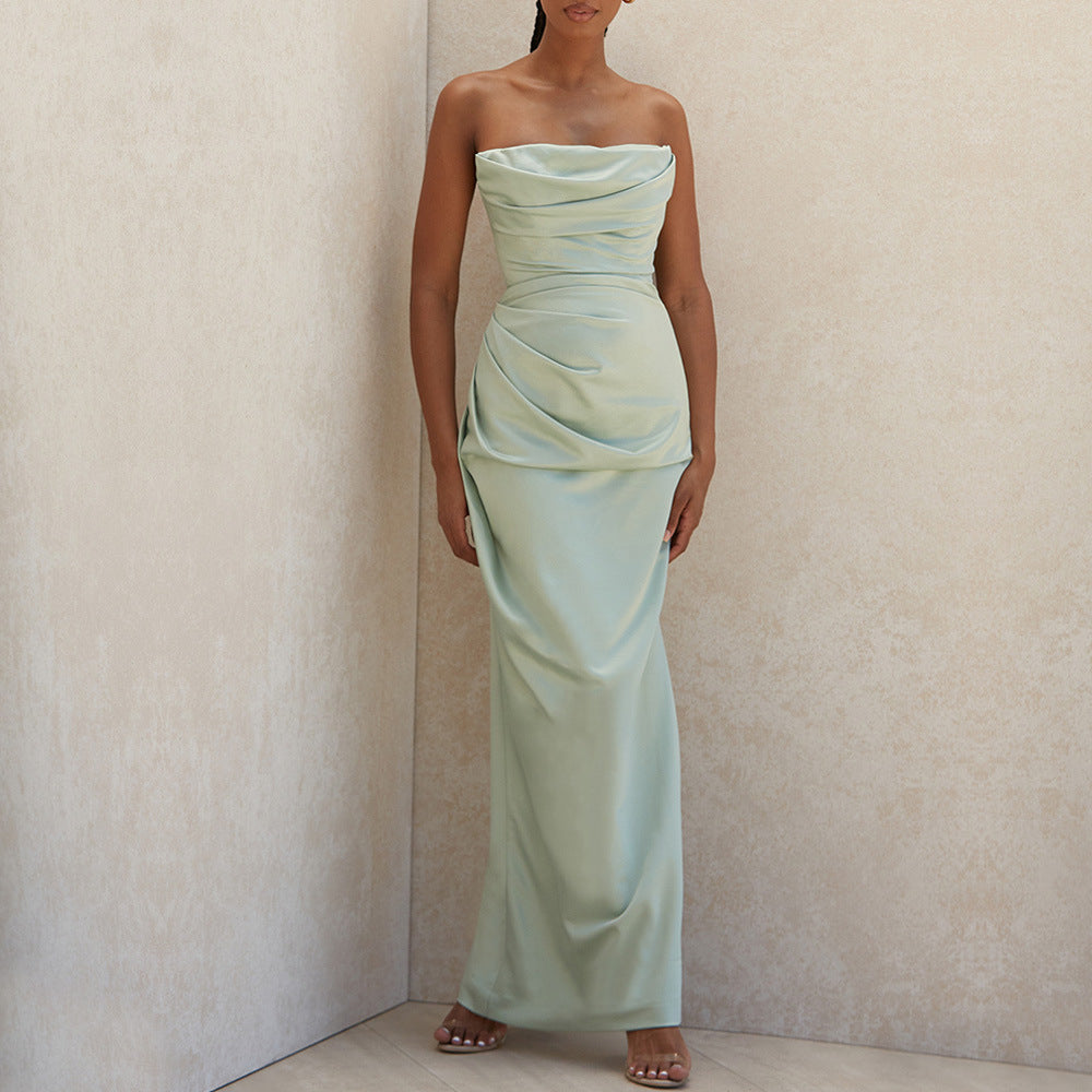 Damen nan trägerloses Abendkleid mit Drapiertem Bustier und schlanker Säulensilhouette Drune