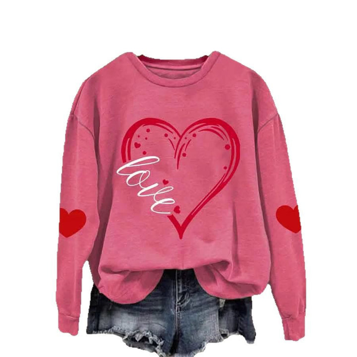 Damen Gemütlicher Pullover mit Herzmotiv Drune