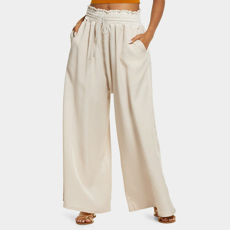 Damen Weitgeschnittene Hose mit elastischem Bund und seitlichen Taschen Drune