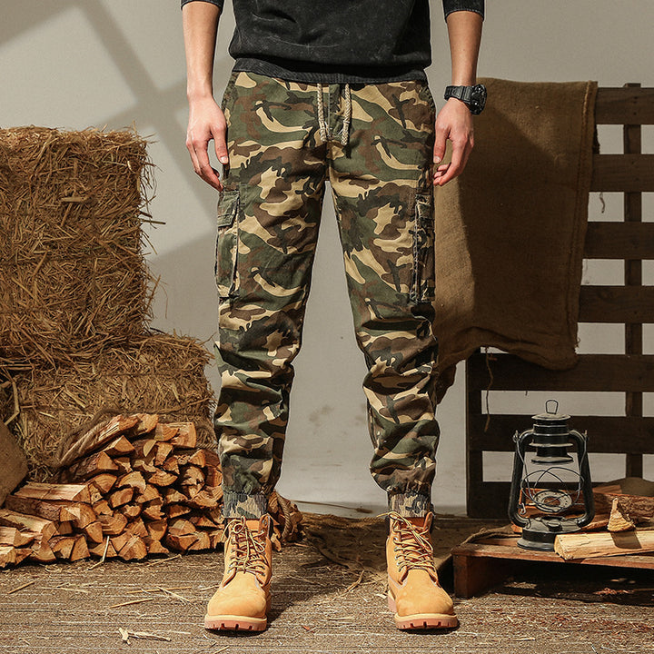 Herren Cargohhose im Joggerstil mit Kordelzug, Bündchen und Mehrfach-Taschen Drune