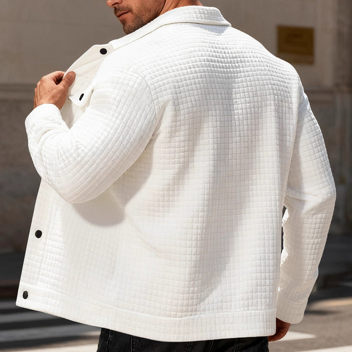 Herren nan gequiltete Hemdjacke im Overshirt-Stil mit Druckknopfleiste und aufgesetzten Brustklappen Drune