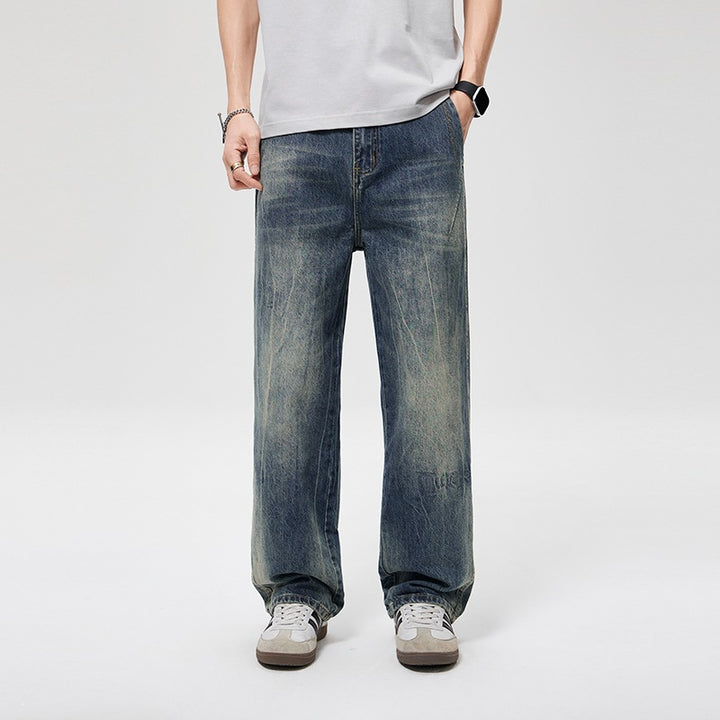 Herren Baggy-Jeans im Vintage‑Wash mit hoher Bundhöhe, relaxed Bein & dezenter Distressed‑Optik Drune