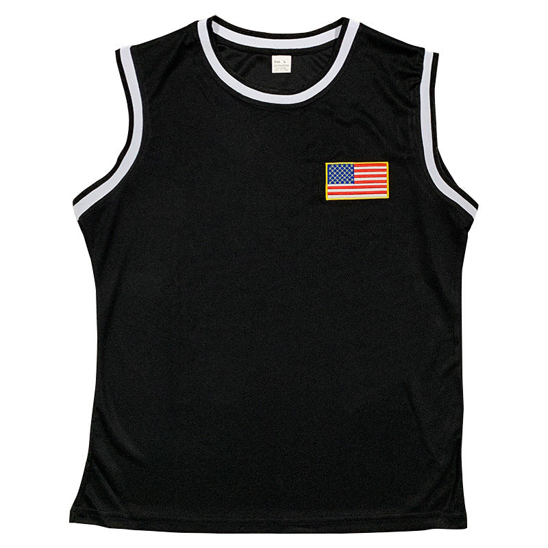 Herren sportliches Tanktop und Shorts-Set mit dekorativem Flaggenmotiv Drune