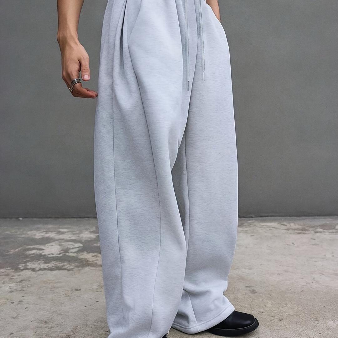 Herren Weite Baggy-Jogginghose mit elastischem Bund, Tunnelzug & extra langem Bein Drune