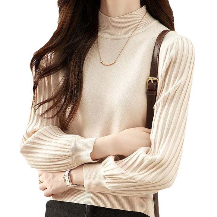 Damen eleganter Pullover mit hohen Strickärmeln Drune