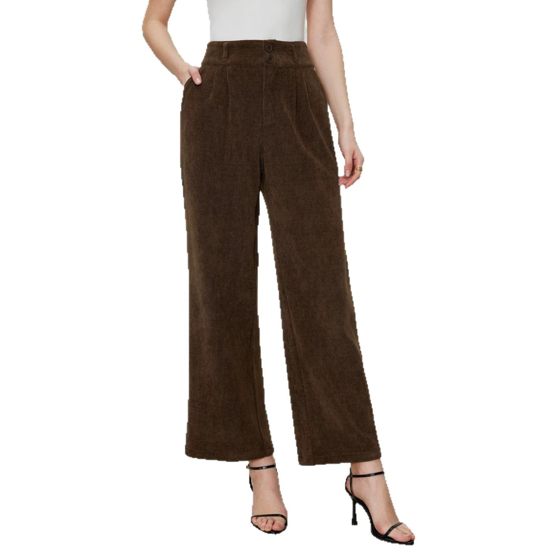 Damen Elegante und Weit geschnittene Cordhose Drune
